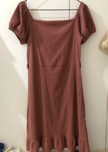 Diğer Pembe mini elbise, Kısa Kollu, Pilili