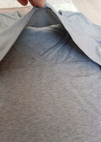m Beden gri Renk Luvmabelly Bisiklet Yaka Kısa Kollu Emzirme Tişörtü