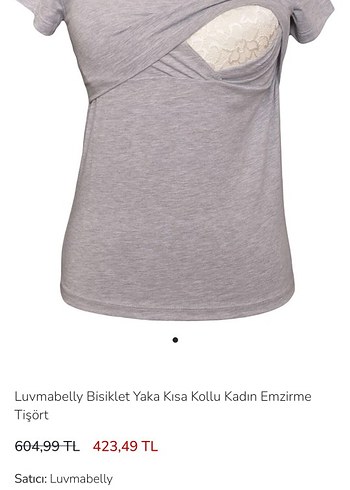 Luvmabelly Bisiklet Yaka Kısa Kollu Emzirme Tişörtü