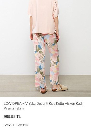 m Beden LCW Dream V Yaka viskon Kısa Kollu Kadın Pijama Takımı