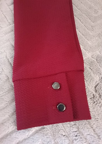 LC Waikiki LC Waikiki Bordo Uzun Kollu Salaş Kadın Elbise