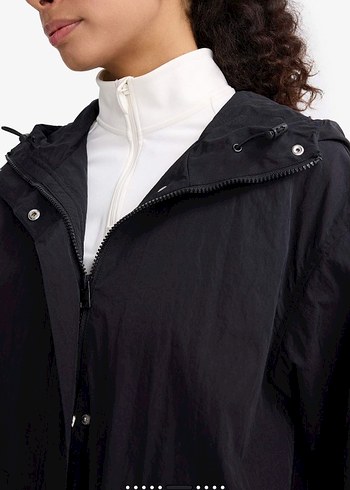 DeFacto Siyah yağmurluk trençkot Street Wear Parka - Görsel 5