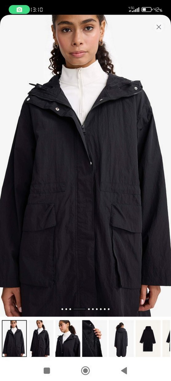 DeFacto Siyah yağmurluk trençkot Street Wear Parka - Görsel 3