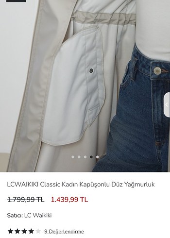 LCW modest kadın gri yağmurluk trençkot - Görsel 3