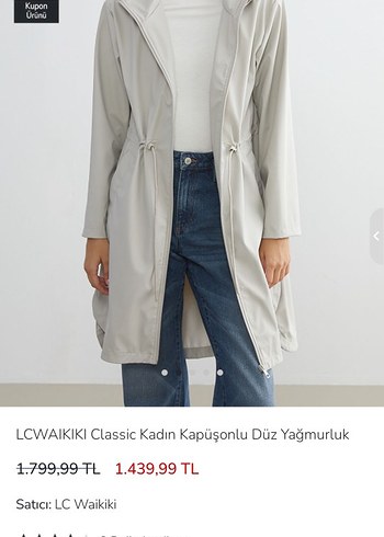 LCW modest kadın gri yağmurluk trençkot - Görsel 5