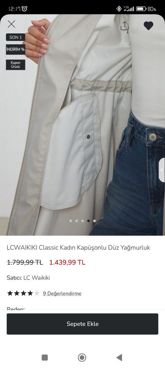 LCW modest kadın gri yağmurluk trençkot - Görsel 3