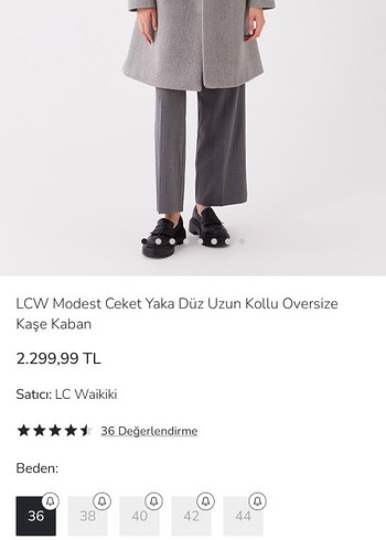LCW gömlek yaka oversize Gri Çift Düğmeli kaşe Kaban palto - Görsel 2