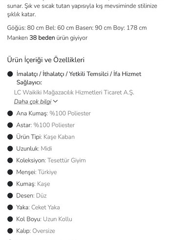 LCW gömlek yaka oversize Gri Çift Düğmeli kaşe Kaban palto - Görsel 9