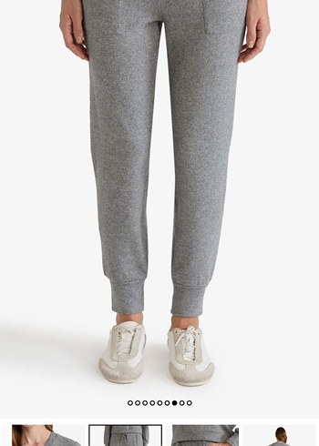 DeFacto Gri Rahat Kesim Kadın Eşofman takımı velur kumaş - Görsel 9