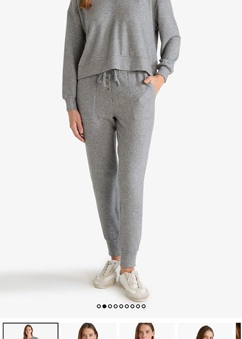 DeFacto Gri Rahat Kesim Kadın Eşofman takımı velur kumaş - Görsel 4