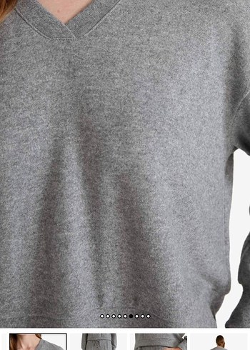 DeFacto Gri Rahat Kesim Kadın Eşofman takımı velur kumaş - Görsel 10