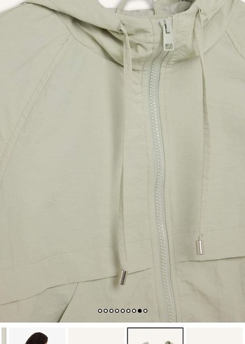 DeFacto su yeşili Rahat Kesim Midi Kadın yağmurluk Ceket mont - Görsel 7