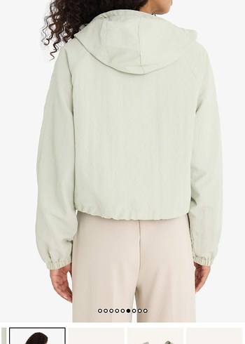 DeFacto su yeşili Rahat Kesim Midi Kadın yağmurluk Ceket mont - Görsel 2