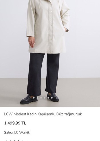 LC Waikiki Bej krem Kadın Trençkot yağmurluk mont 42 beden - Görsel 5