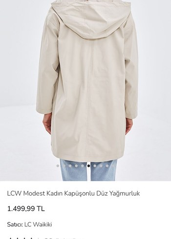 LC Waikiki Bej krem Kadın Trençkot yağmurluk mont 42 beden - Görsel 2