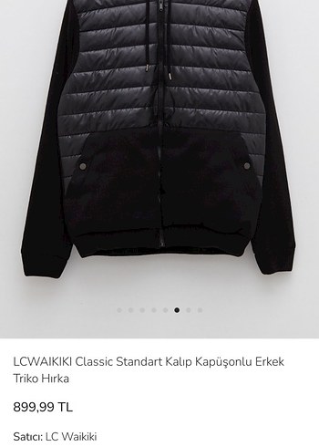 LCW Kapüşonlu Siyah Erkek Triko hırka Ceket mont - Görsel 6
