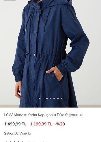 LCW kadın Lacivert yağmurluk Trençkot mont mevsimlik - Görsel 2