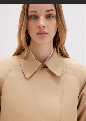 mavi bej Kadın Trençkot pardösü  boyfriend - Görsel 6