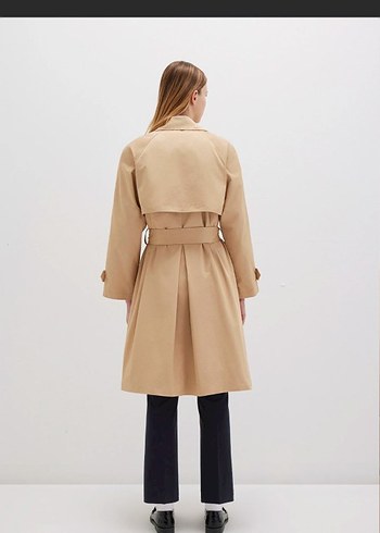 mavi bej Kadın Trençkot pardösü  boyfriend - Görsel 2