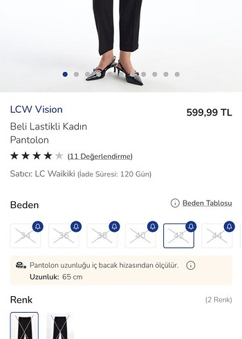 lcw kadın beli lastikli kumaş pantolon - Görsel 6