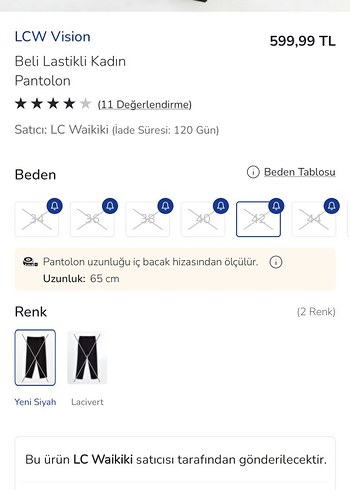 lcw kadın beli lastikli kumaş pantolon - Görsel 8