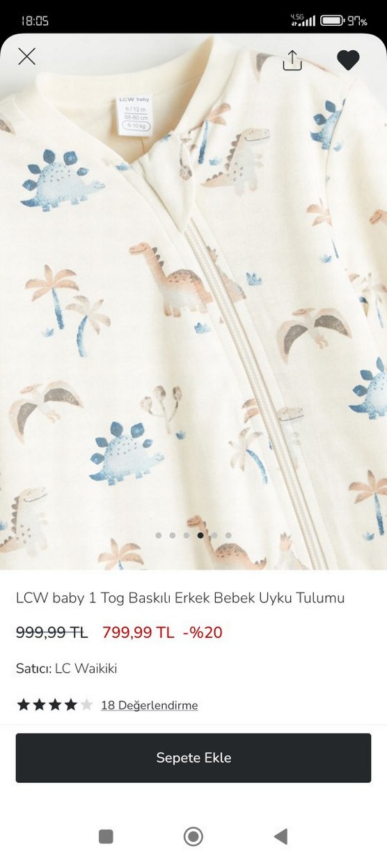 LCW Baby Erkek Bebek Uyku Tulumu 1 Tog - Görsel 4