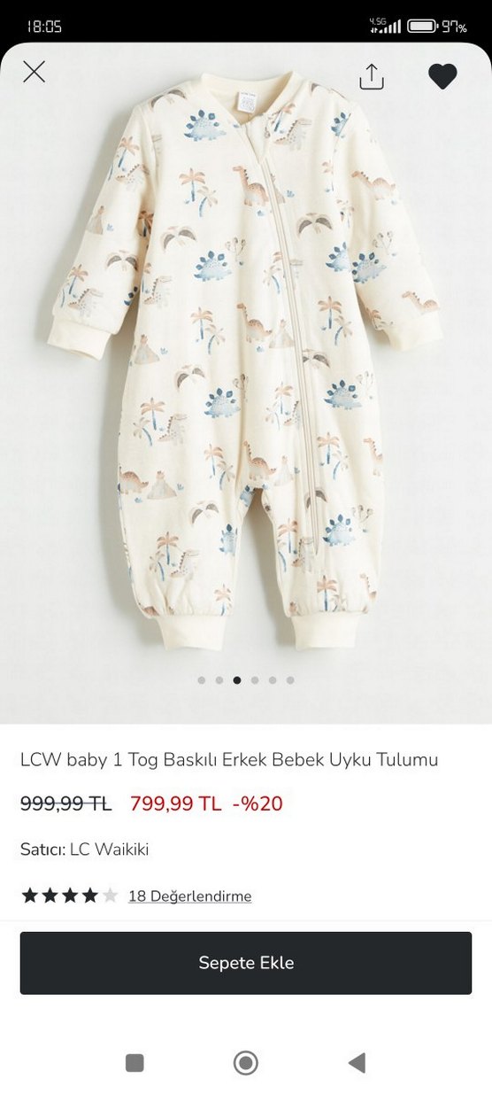 LCW Baby Erkek Bebek Uyku Tulumu 1 Tog - Görsel 3