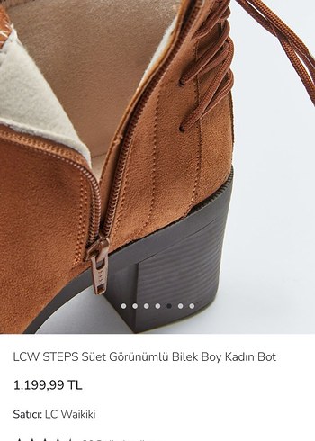lc Waikiki Kahverengi Süet Kadın bilek boy Topuklu Bot - Görsel 5