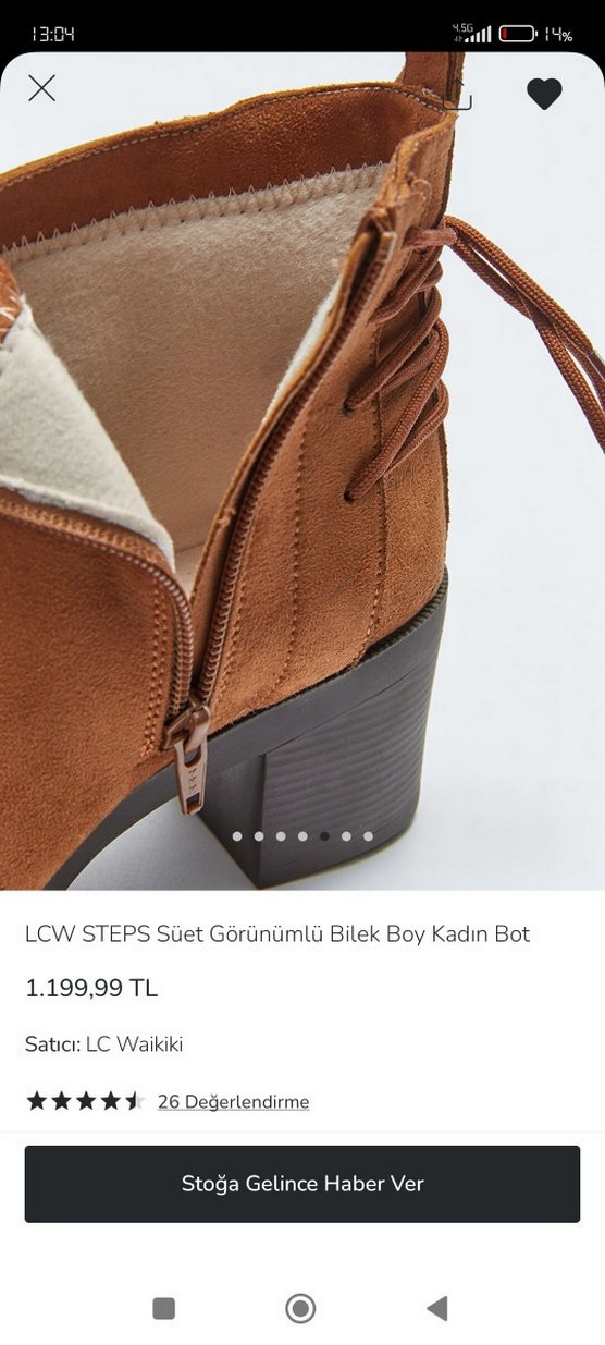 lc Waikiki Kahverengi Süet Kadın bilek boy Topuklu Bot - Görsel 5