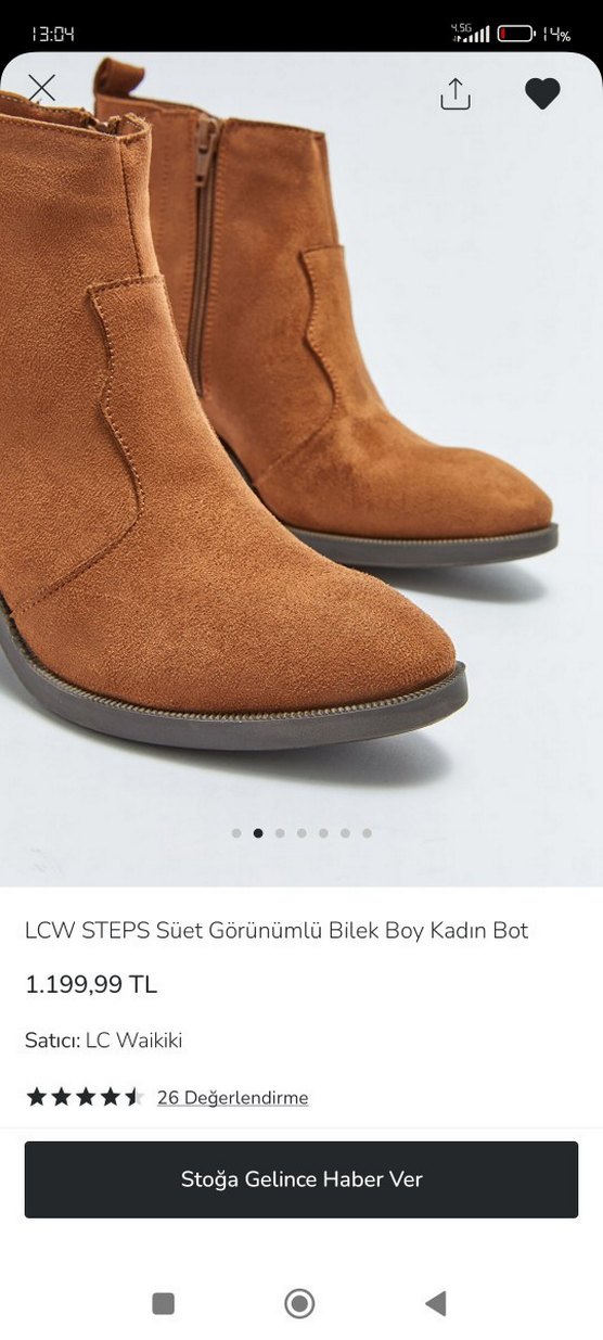 lc Waikiki Kahverengi Süet Kadın bilek boy Topuklu Bot - Görsel 2