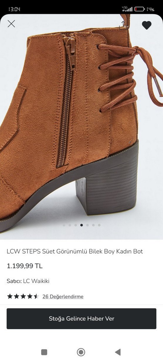 lc Waikiki Kahverengi Süet Kadın bilek boy Topuklu Bot - Görsel 4