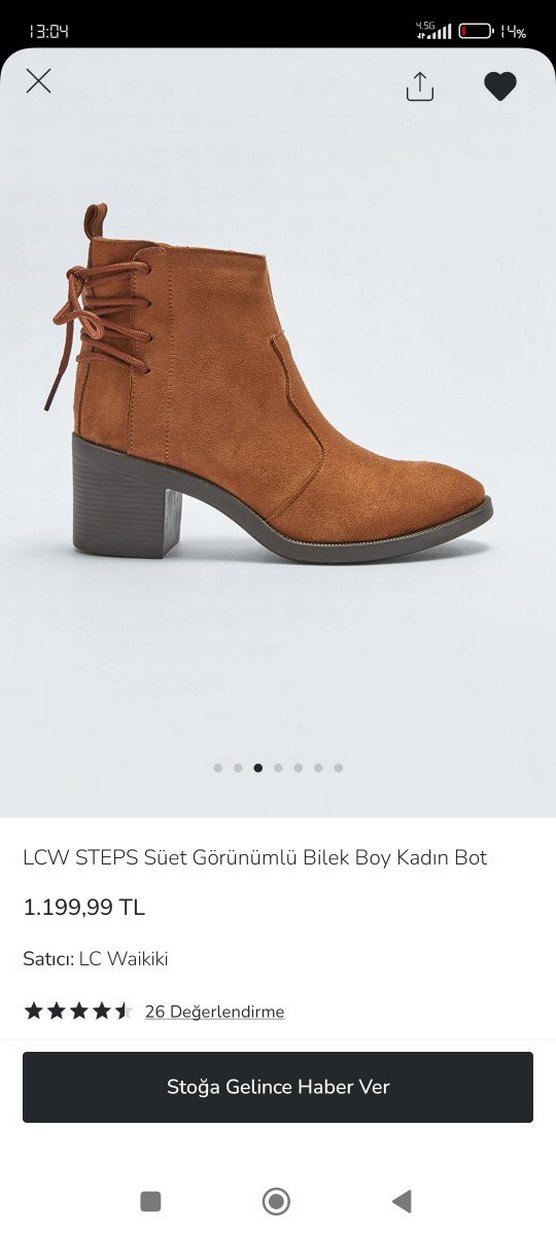 lc Waikiki Kahverengi Süet Kadın bilek boy Topuklu Bot - Görsel 3
