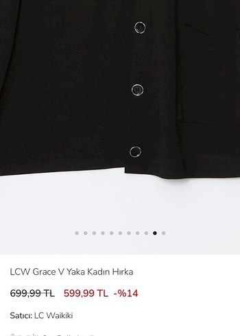 LCW interlok kumaş Siyah V Yaka Düğmeli Kadın Hırka - Görsel 4