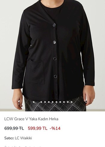 LCW interlok kumaş Siyah V Yaka Düğmeli Kadın Hırka - Görsel 9