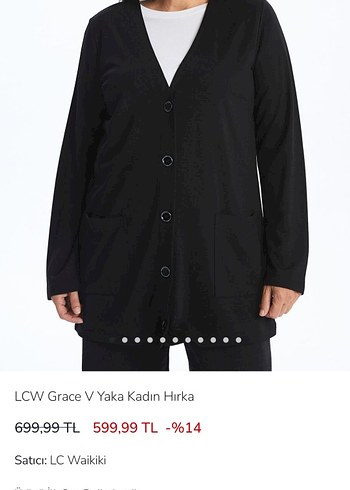 LCW interlok kumaş Siyah V Yaka Düğmeli Kadın Hırka - Görsel 2