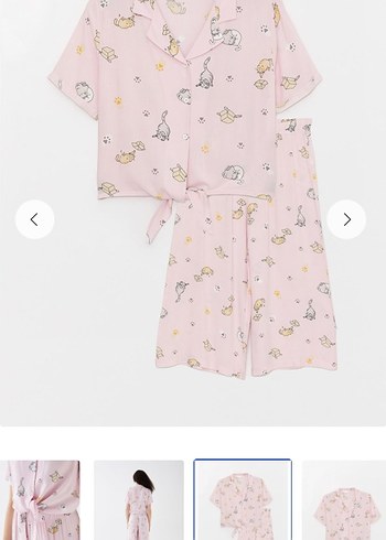 lcw dream Pembe Desenli Kısa Kollu Kadın Pijama Takımı