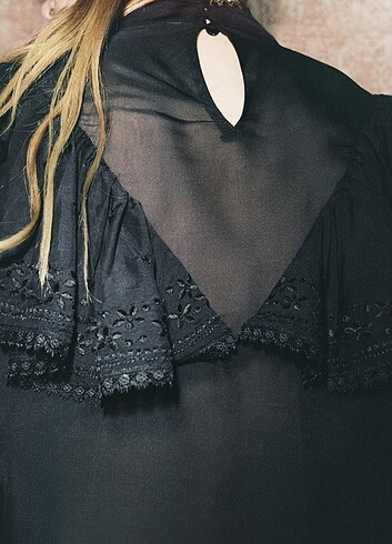 ZARA WOMEN ROMANTİK VOLANLI BLUZ  gömlek  - Görsel 6