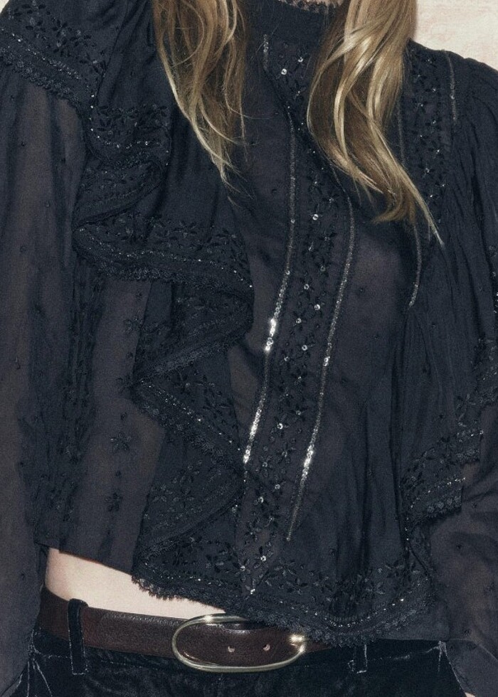 ZARA WOMEN ROMANTİK VOLANLI BLUZ  gömlek  - Görsel 5