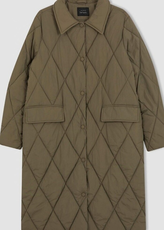 DeFacto su itici kapitoneli uzun parka kaban - Görsel 2