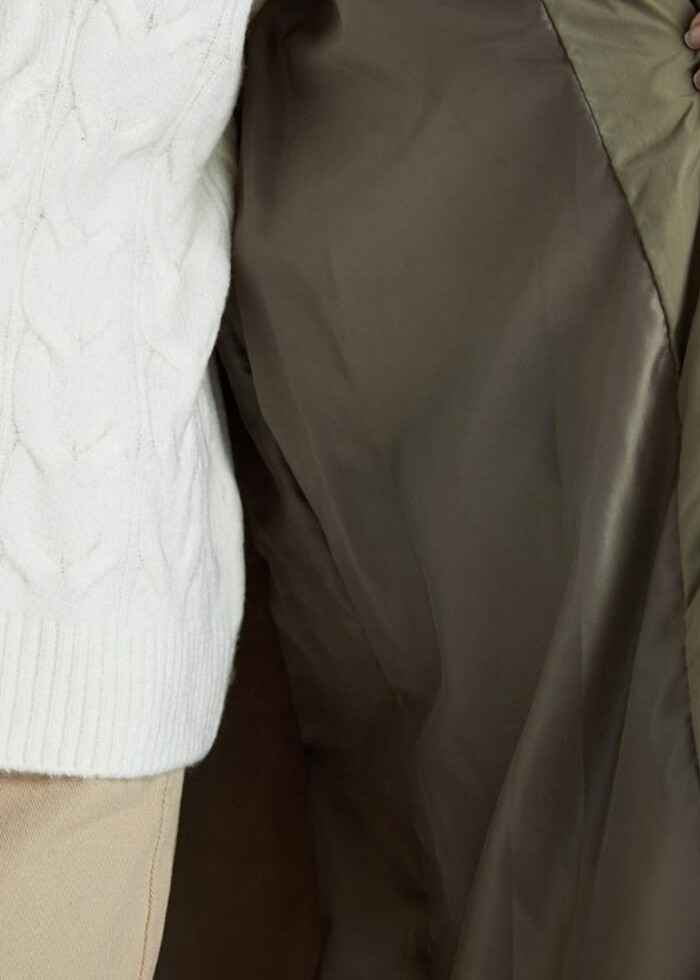 DeFacto su itici kapitoneli uzun parka kaban - Görsel 5