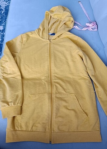 11-12 Yaş Beden sarı Renk LC Waikiki erkek çocuk kapüşonlu fermuarlı sweatshirt 11 12 yaş