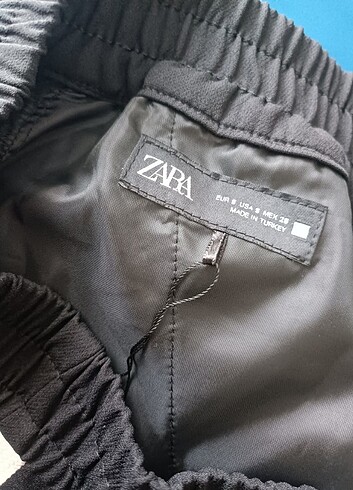 s Beden siyah Renk Zara kadın şeritli wide leg pantolon