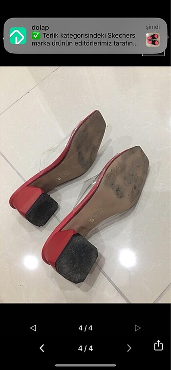 39 Beden kırmızı Renk Topuklu terlik
