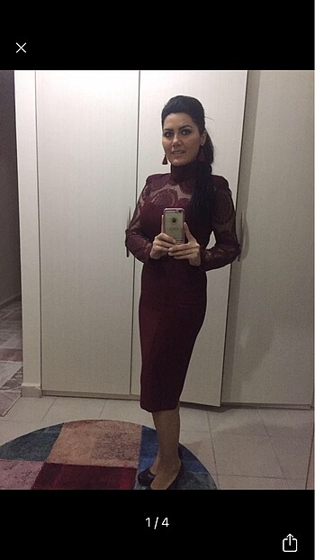 Bordo elbise