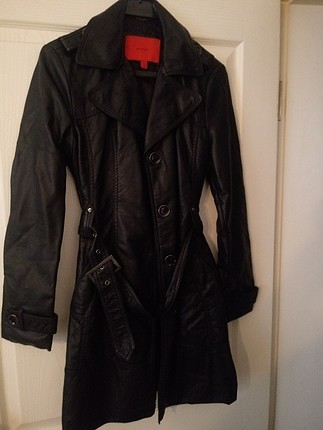 Mango mango suni deri trenchcoat