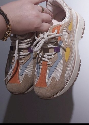 39 Beden çeşitli Renk Pastel Renkli Bağcıklı Platform Sneakers