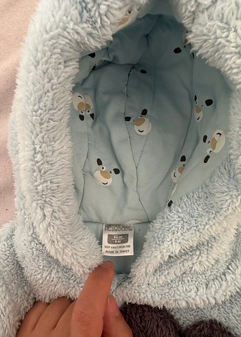 Mavi Bebek Peluş Tulumu Kapüşonlu - Görsel 2