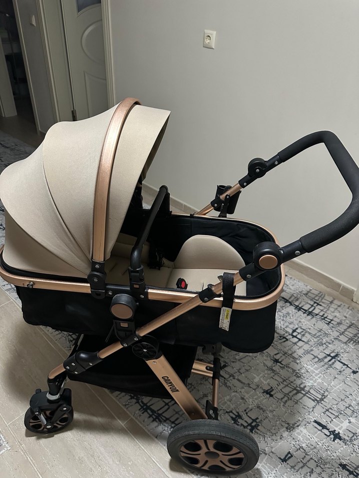 Kahverengi ve Gri Bebek Arabası - Görsel 5