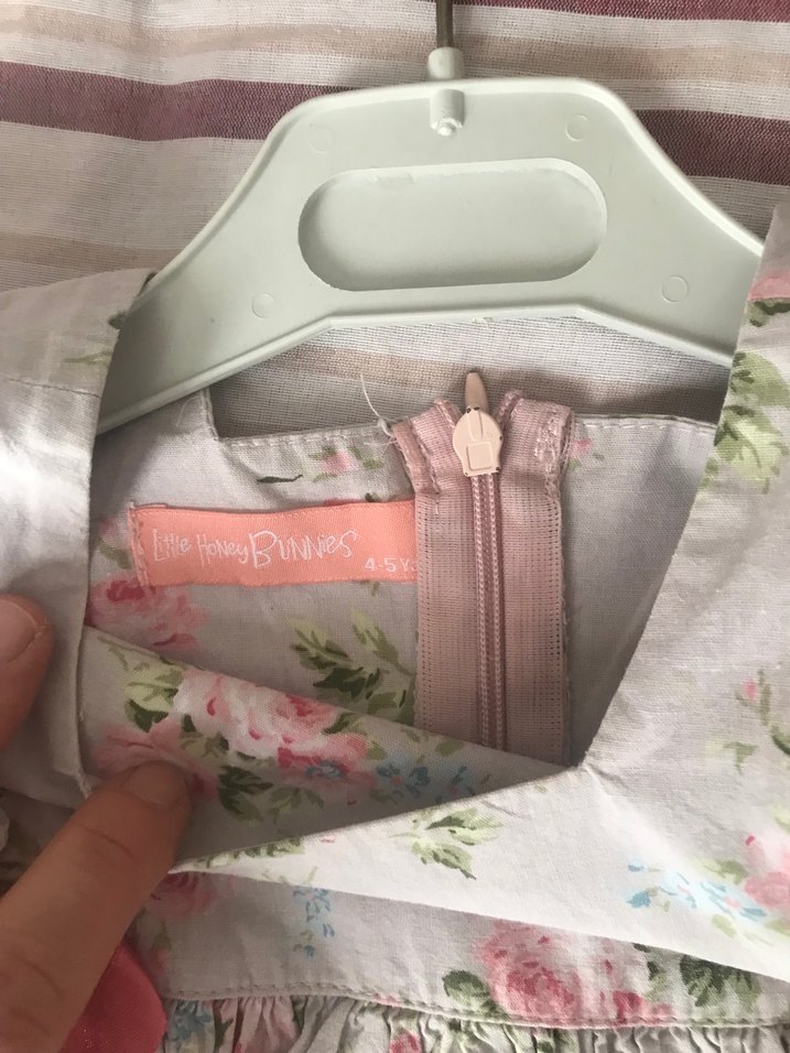 Pembe Çiçekli Kız Çocuk Elbise - Görsel 3