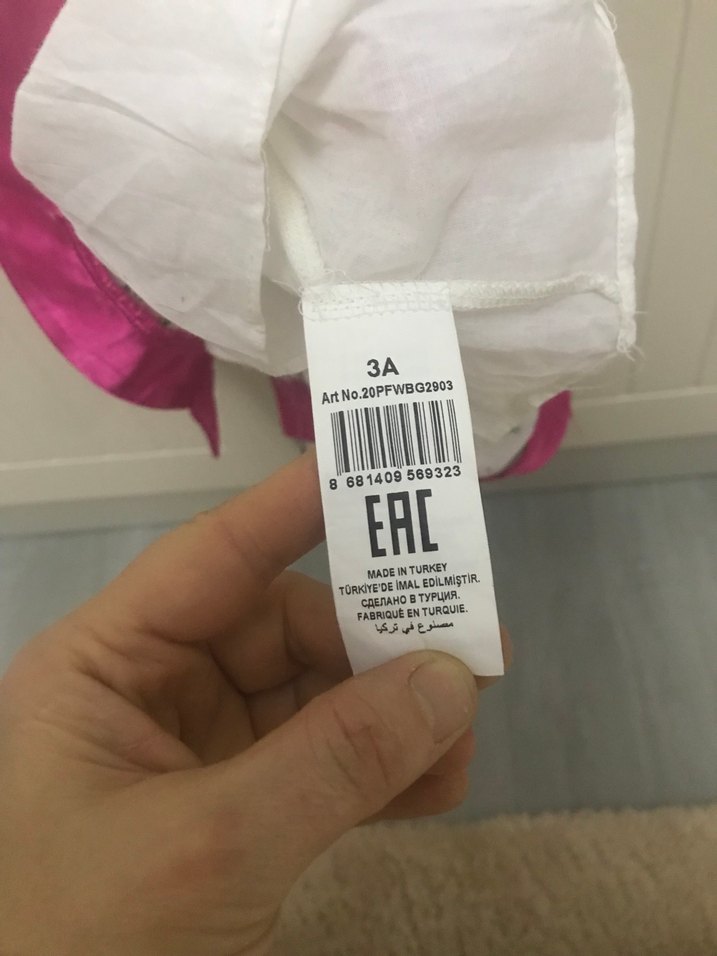 Renkli Baskılı Kız Elbisesi Fiyonk Detaylı - Görsel 3